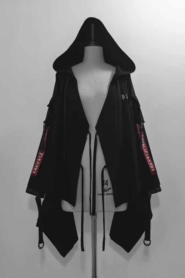 Gothic Hooded Cardigan with Blade Accents