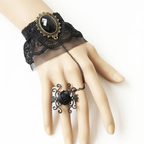 Creative Lace Gem Gothic Ring Bracelet