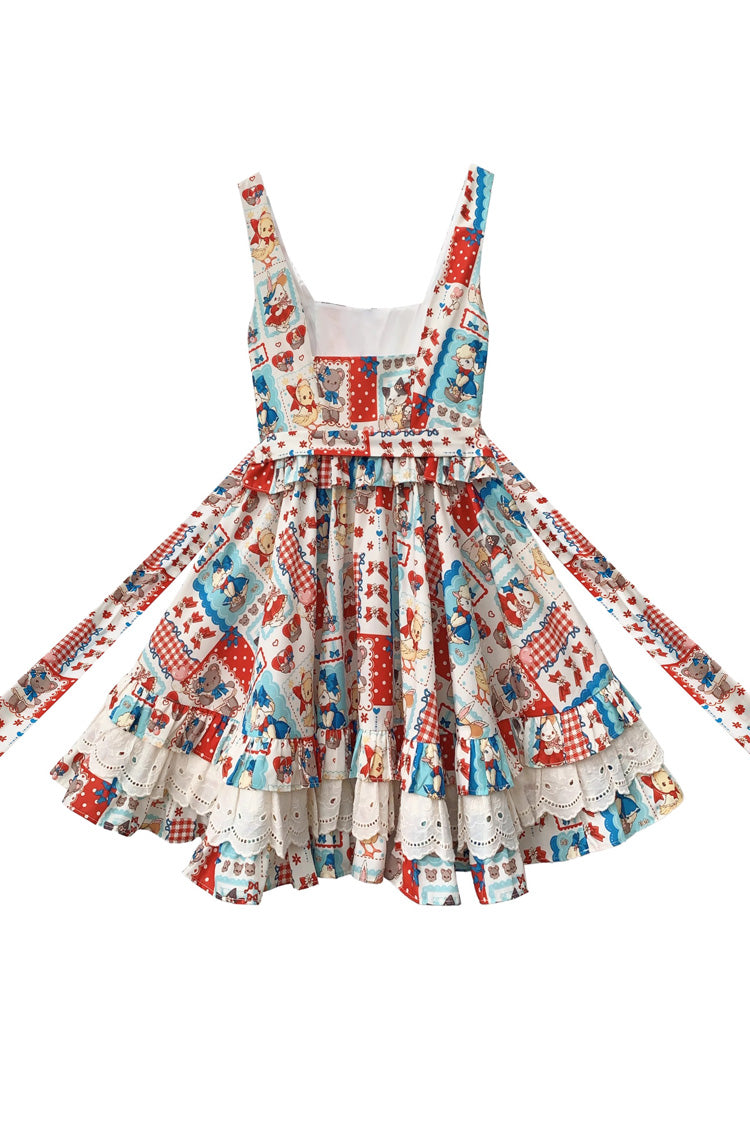 Vintage Lolita Jumper Dress with Layered Ruffles