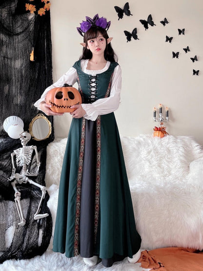 Halloween Costume Vintage Green Dress