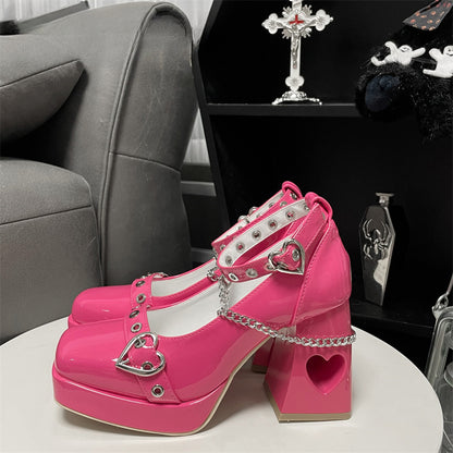 Sweetheart Y2K Square Lolita High Heels MK Kawaii Store