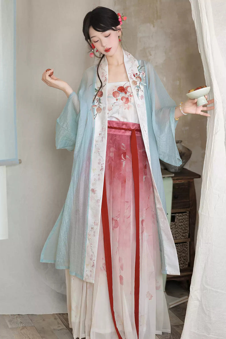 Embroidered Sweet Hanfu Set with Printed Details