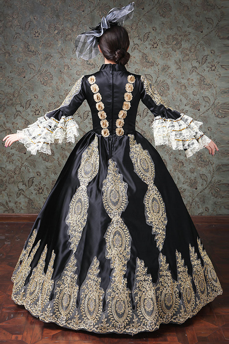Half Flared Sleeve High-Waisted Hollow Embroidery Victorian Dress