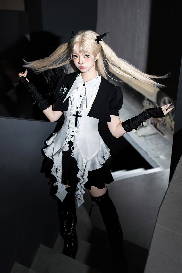 Broken Gemstones Gothic Ruffle Skirt