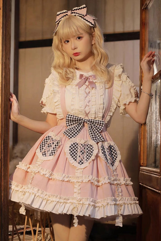 Dorothy Heart Ruffle Strap Dress