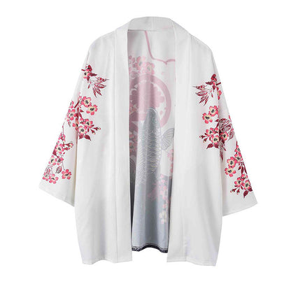 Black Fish Floral Kimono Outerwear Sun Protective