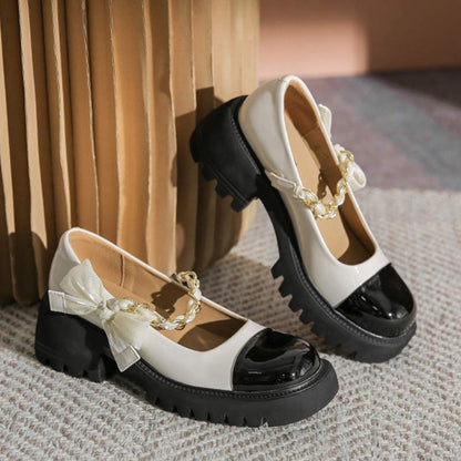 Sweet Lolita Bow Knot Platform Mary Janes Shoes