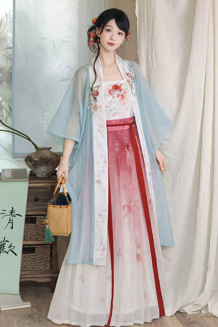 Embroidered Sweet Hanfu Set with Printed Details