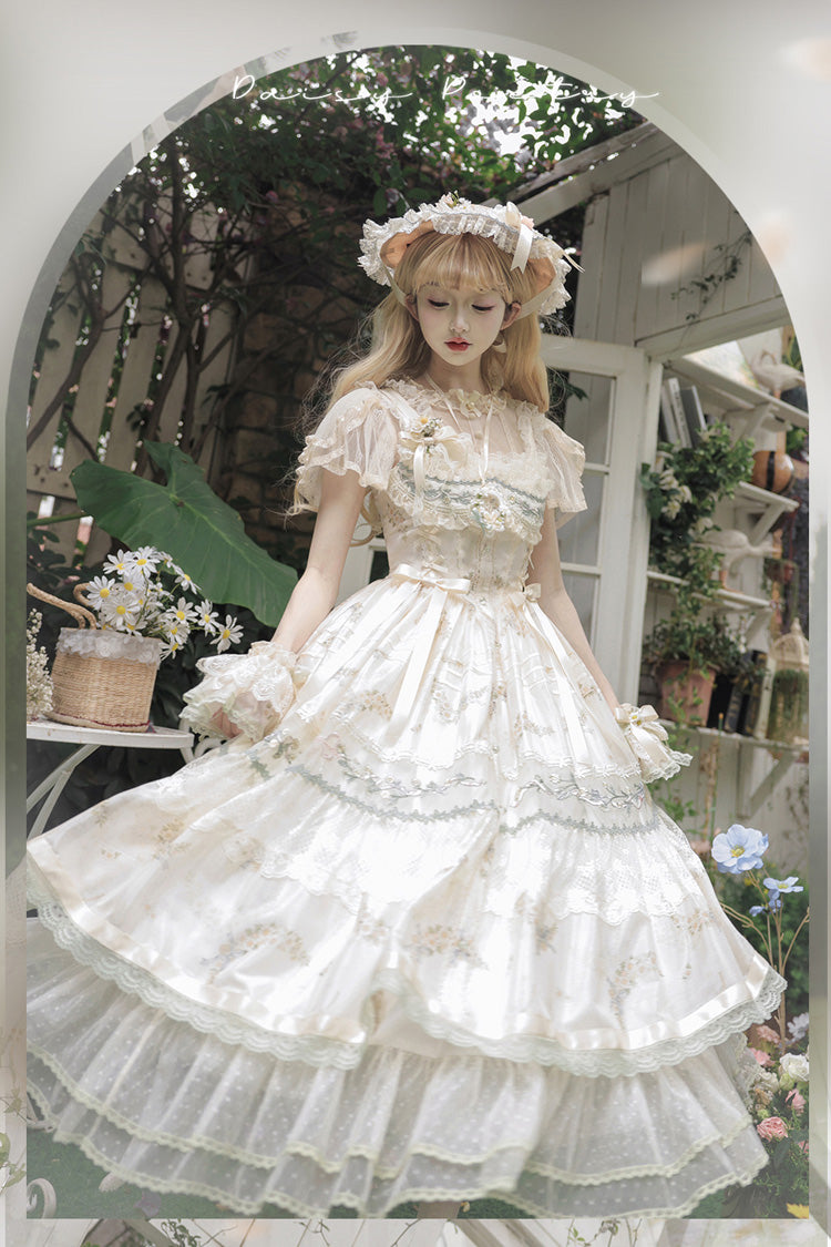 Princess Lolita JSK Dress with Lace and Embroidery
