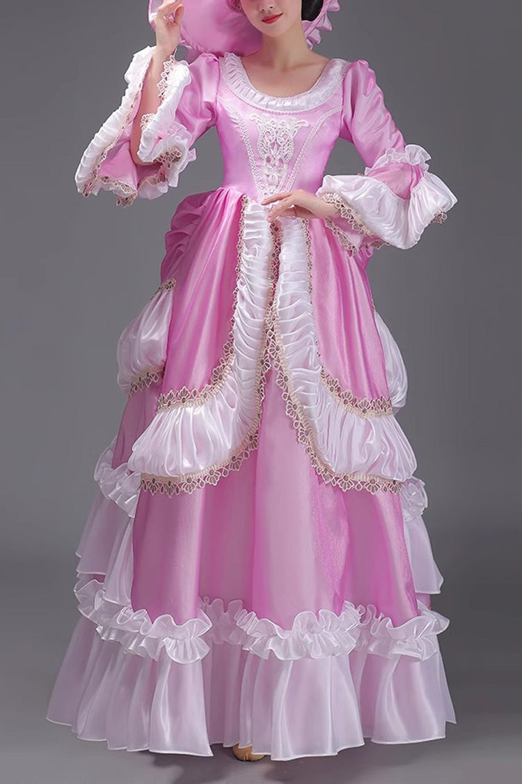 Multi-Layer Victorian Gown with Ruffled Sleeves - Classic