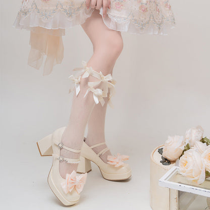 Kawaii Bow Knot Mary Janes Lolita High-heeled Shoes