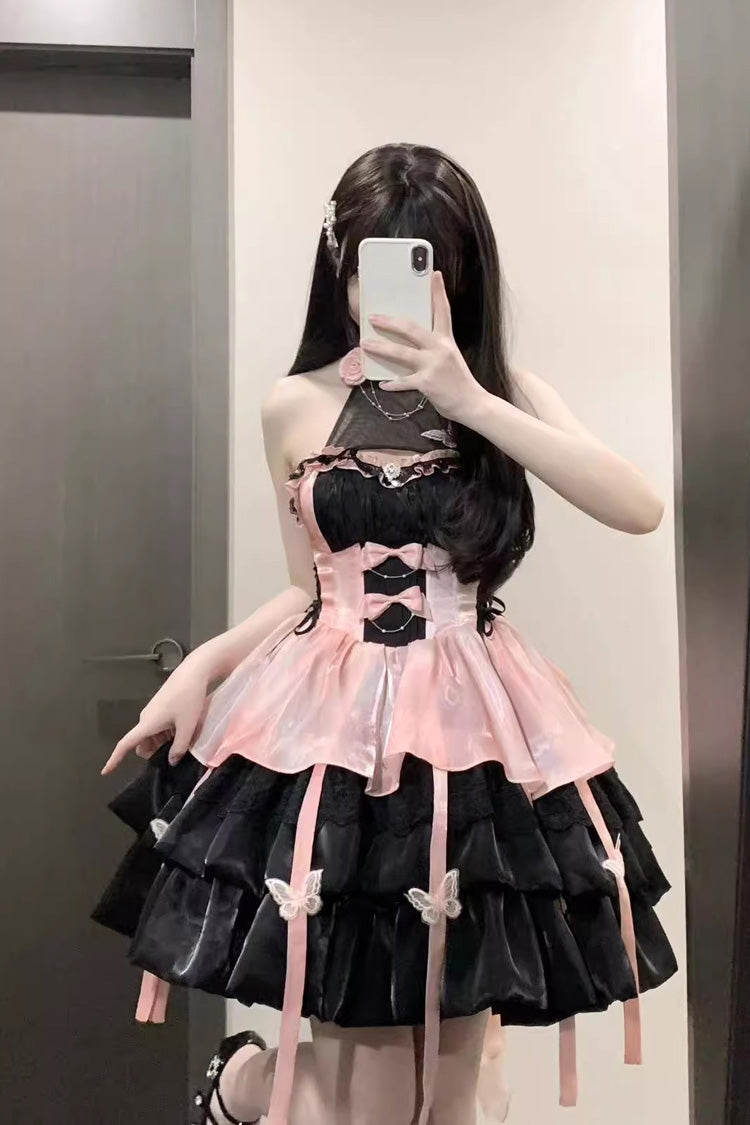 Sleeveless Sweet Elegant Princess Lolita Multi-Layer Ruffle Dress 3 Colors