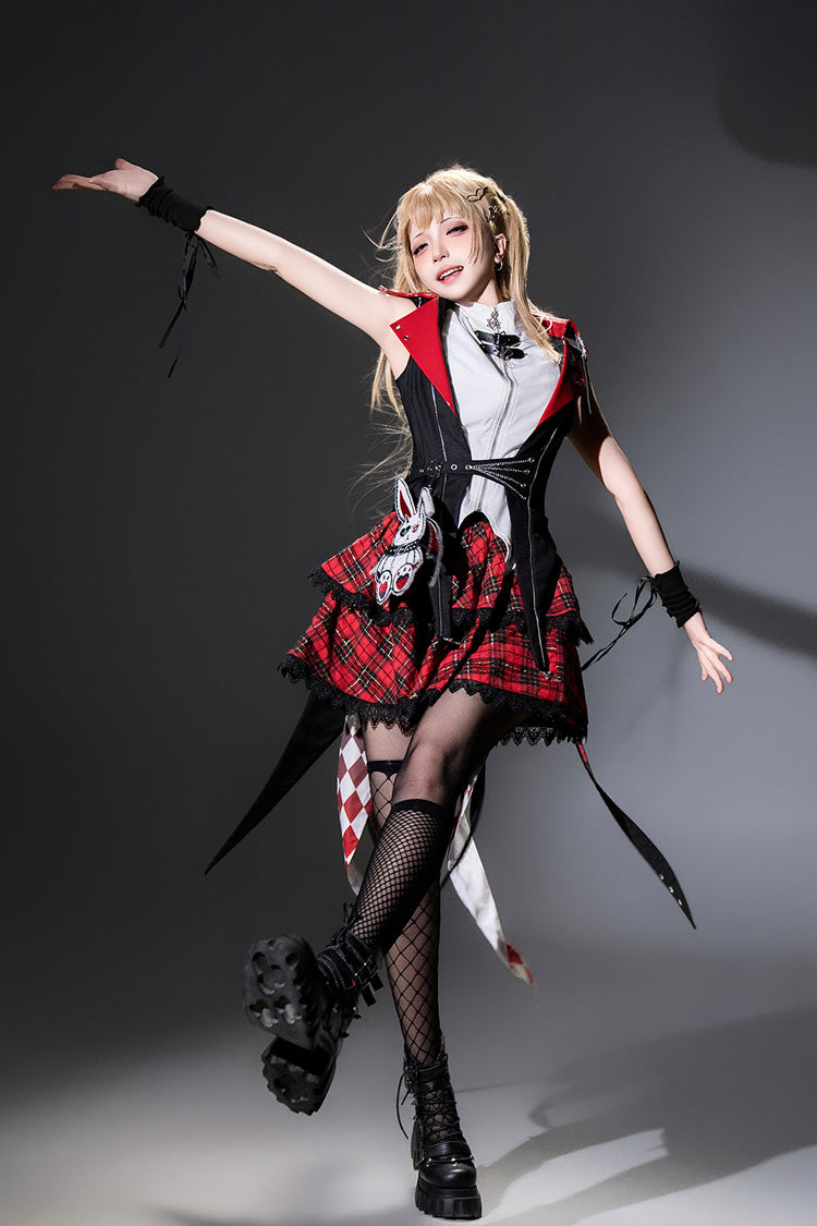 Rock Bunny Hooded Punk Skirt Set