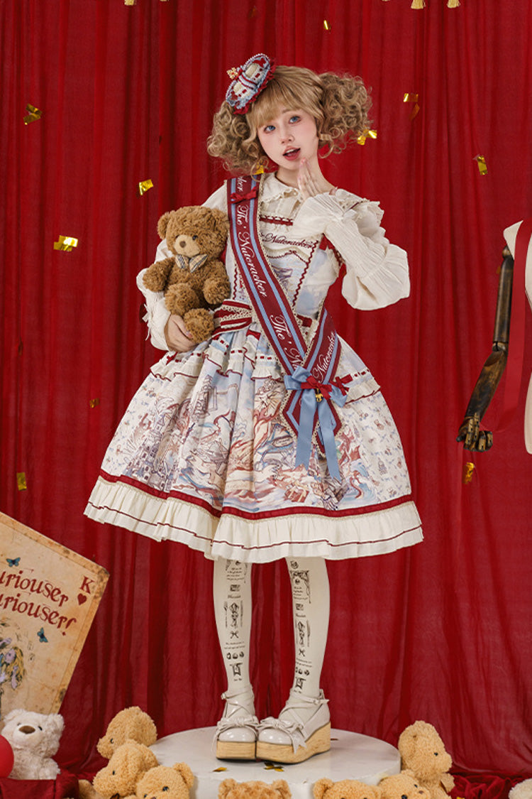 Multi-Color Print Sweet College Style Lolita JSK Dress with Bow