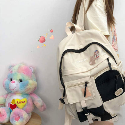 Stylish Color Block College Style Backpack