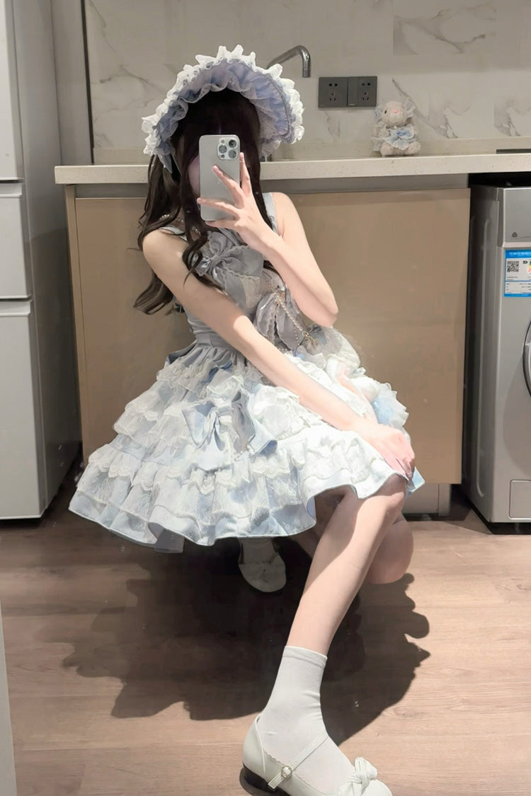 Sweetheart Doll Multi-Layer Ruffle Bow Lace Princess Gorgeous Lolita Jumper Gown