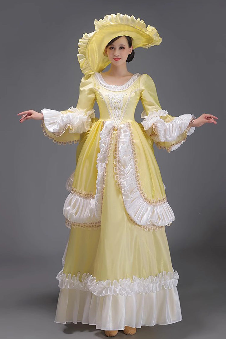 Multi-Layer Victorian Gown with Ruffled Sleeves - Classic