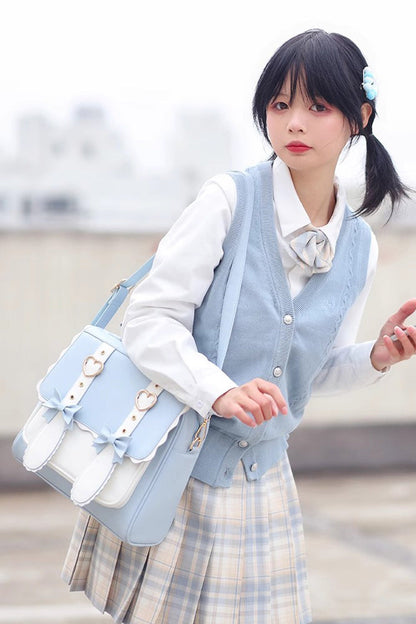 Blue Bunny Bowknot Backpack