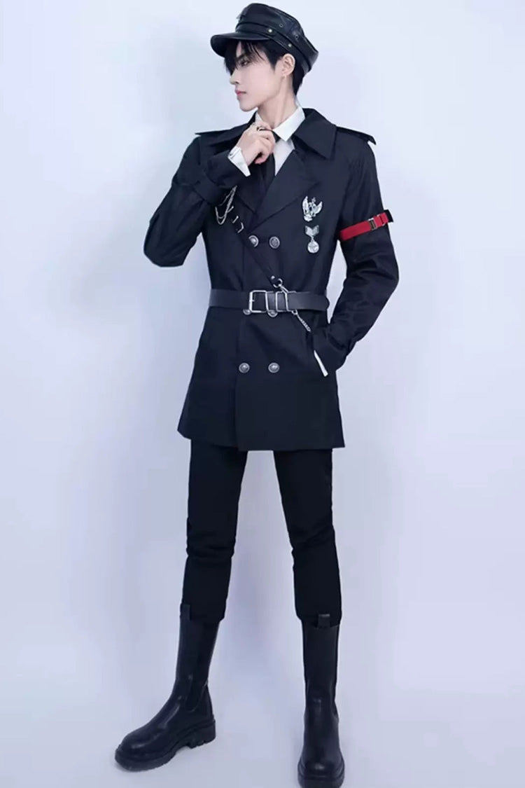 Elegant Gothic Military Long-Sleeve Coat with Ouji Style