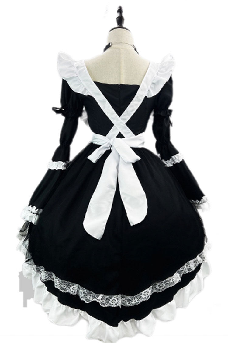 Monochrome Princess Sleeve Bow Detail Sweet Plus Size Lolita Ensemble