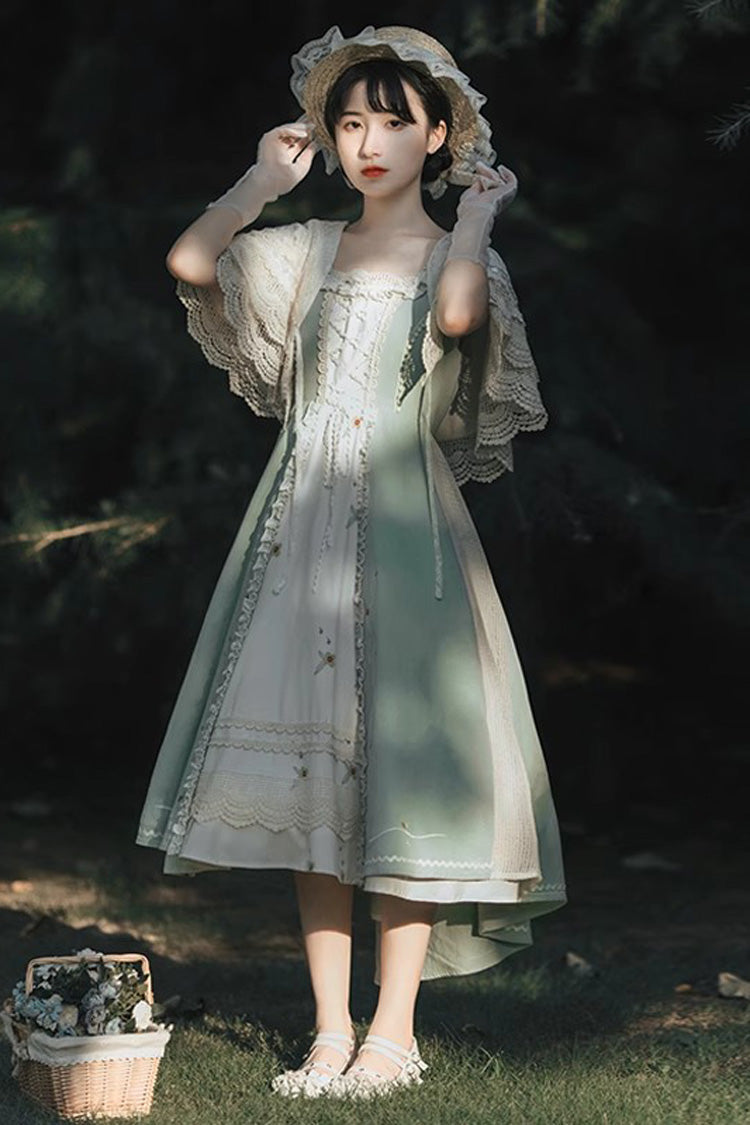 Classic Lolita JSK Dress with Pastoral Lace Floral