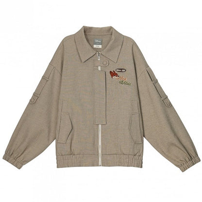 Zootopia Nick Embroidery Khaki Plaid Jacket