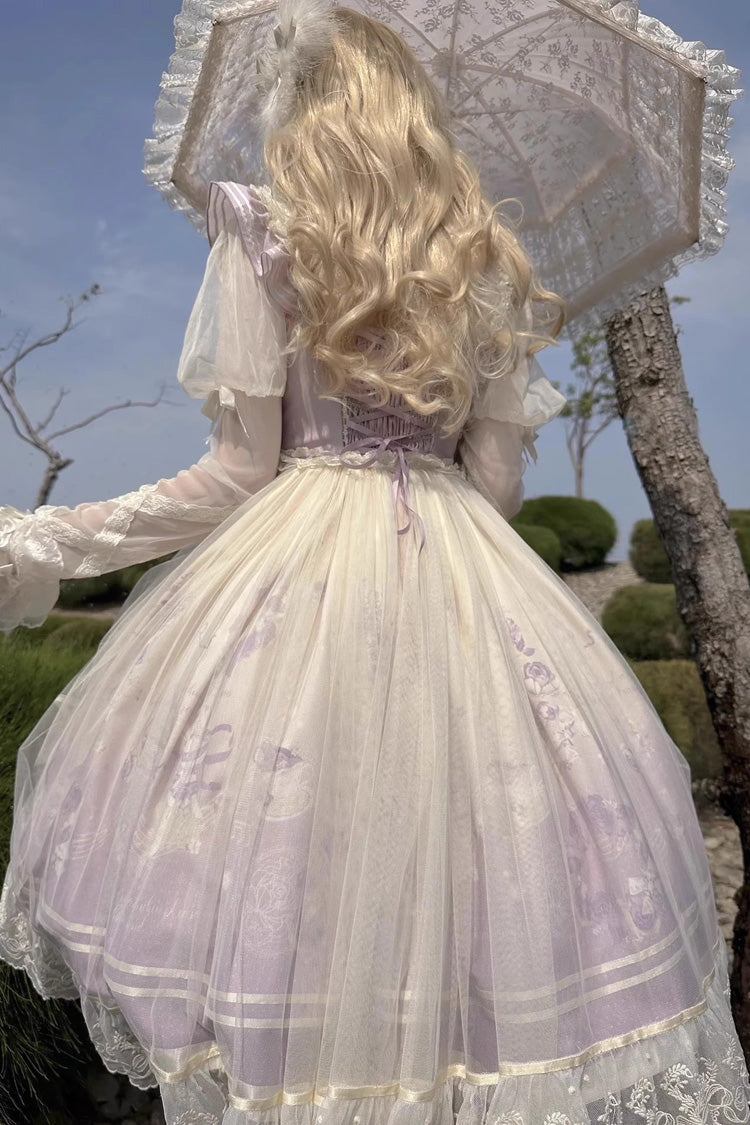 Dream Doll Sweet Lolita Ballet Rabbit Print Jsk Dress 2 Colors