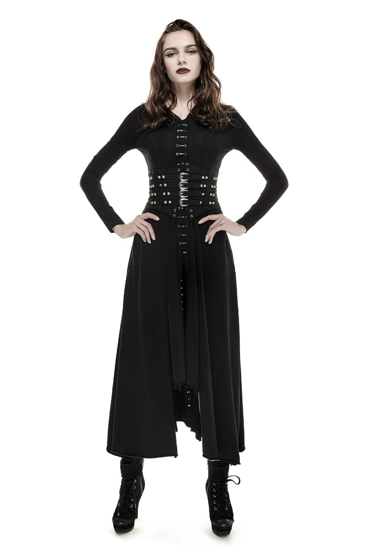 Black Nailhead Clasp Girdle Steampunk for Women