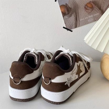 Brown Star Aesthetic Sneakers