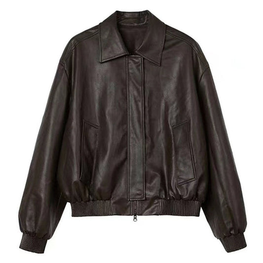 Vintage Leather Bomber Jacket