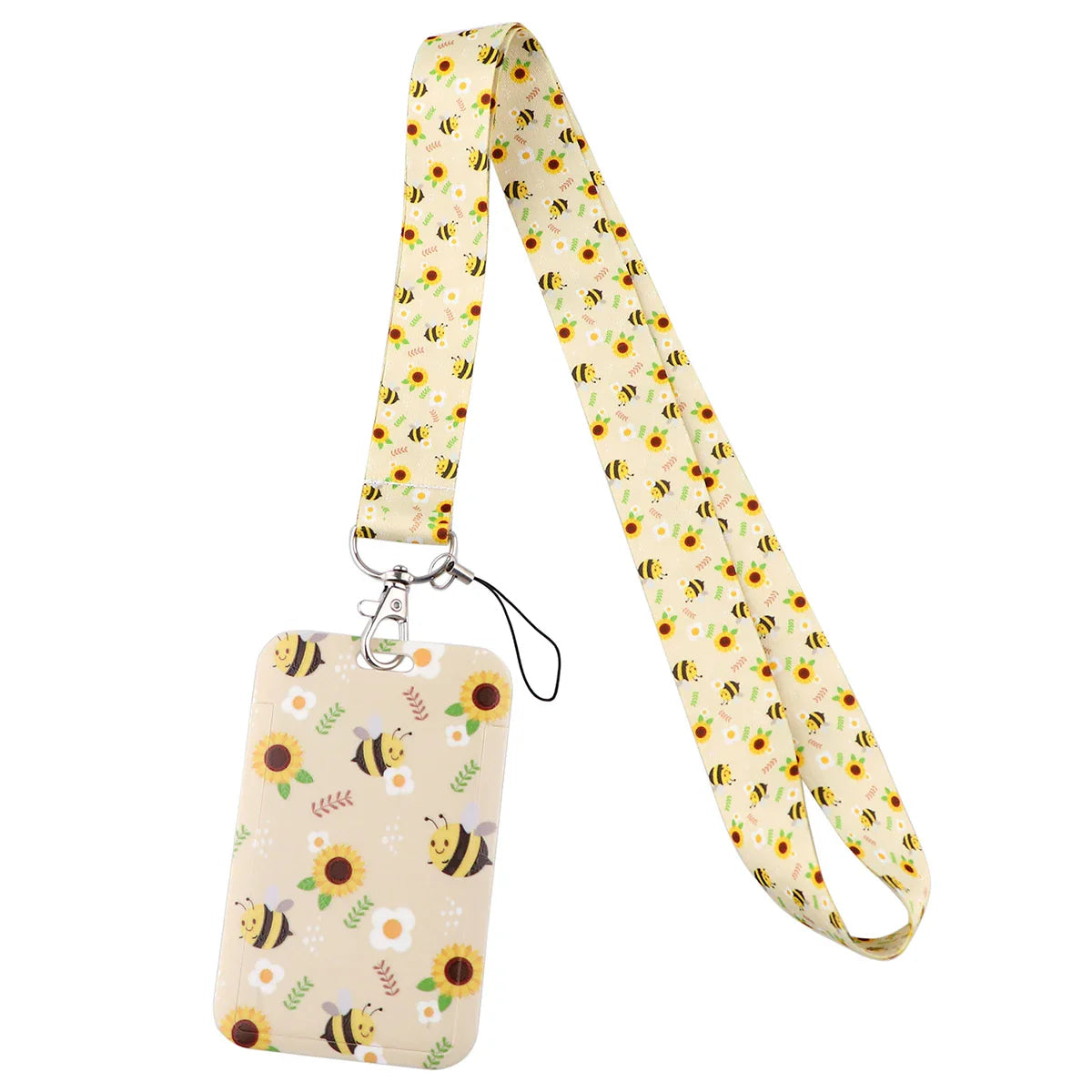 Floral Bee Lanyard and Card Holder