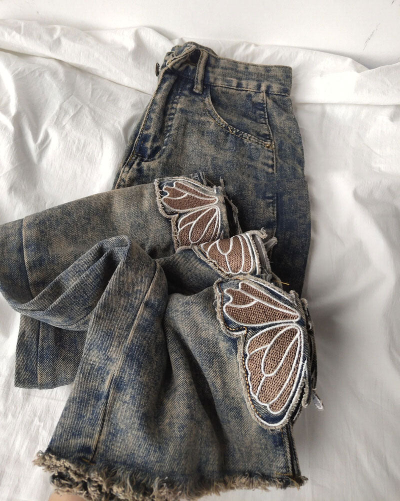 Y2K Butterfly Cut Out Jeans