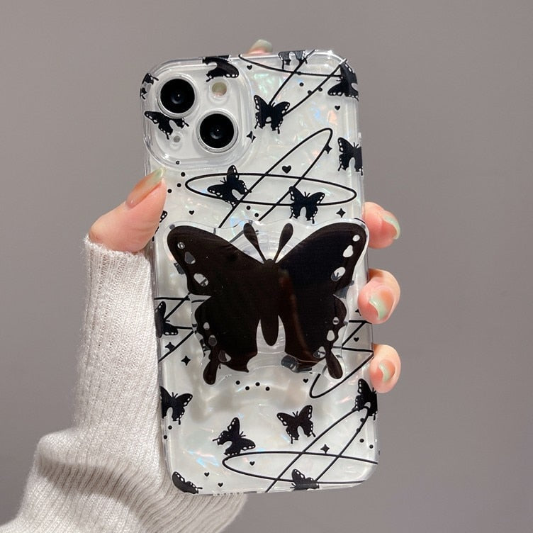 Butterfly grip iphone case - butterfly - ethereal - fairycore - pastel - phone case