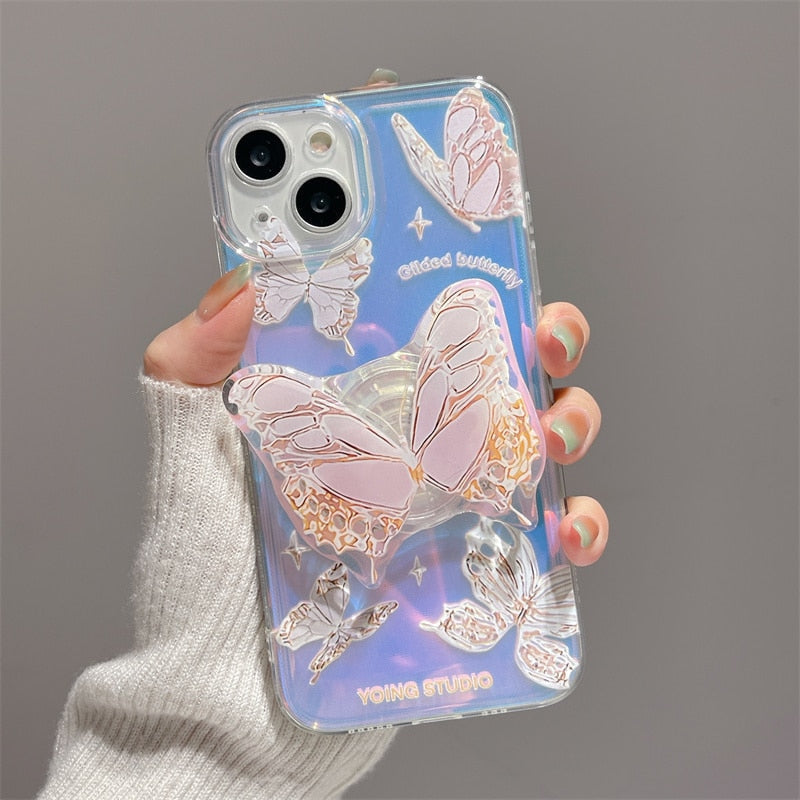 Butterfly grip iphone case - butterfly - ethereal - fairycore - pastel - phone case