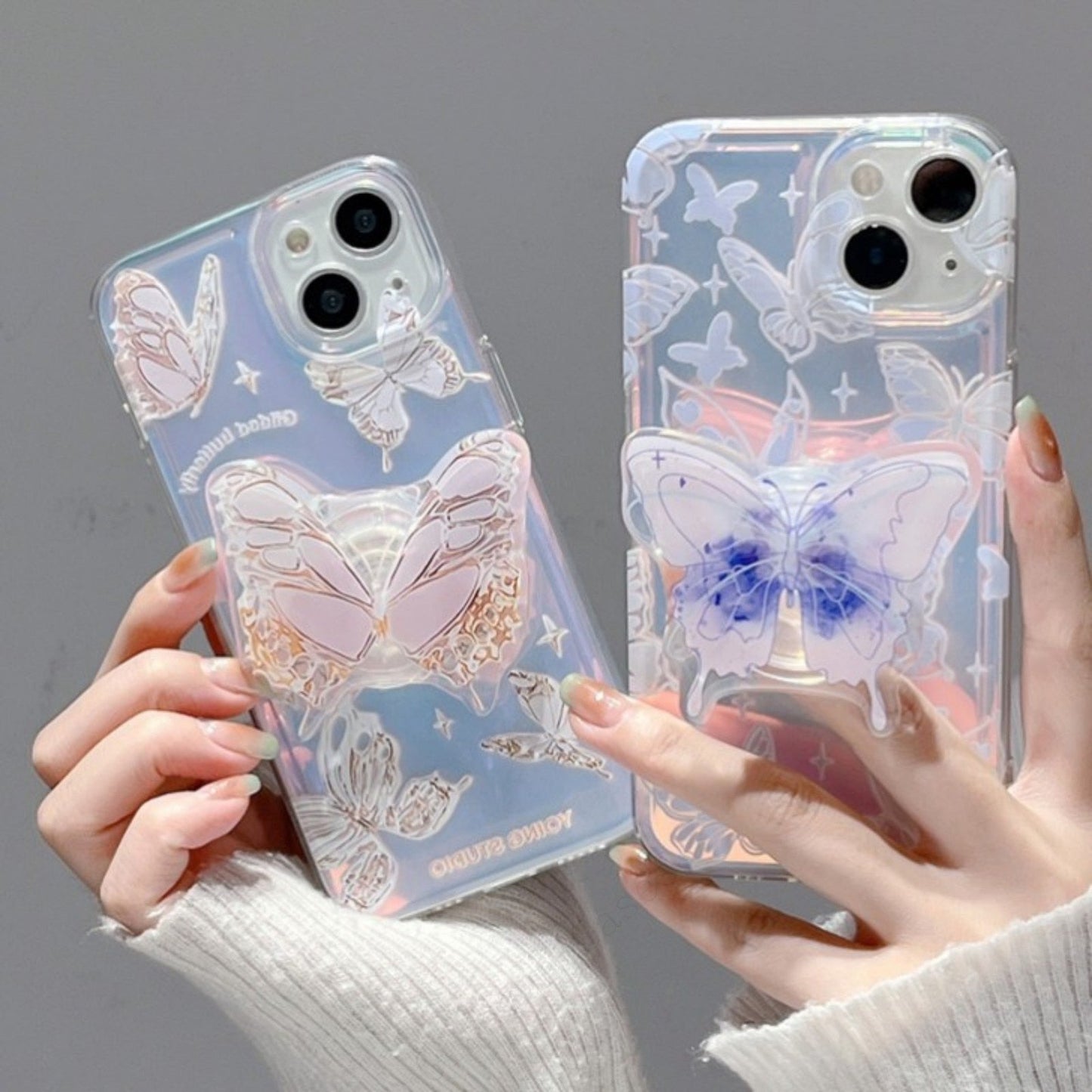 Butterfly grip iphone case - butterfly - ethereal - fairycore - pastel - phone case