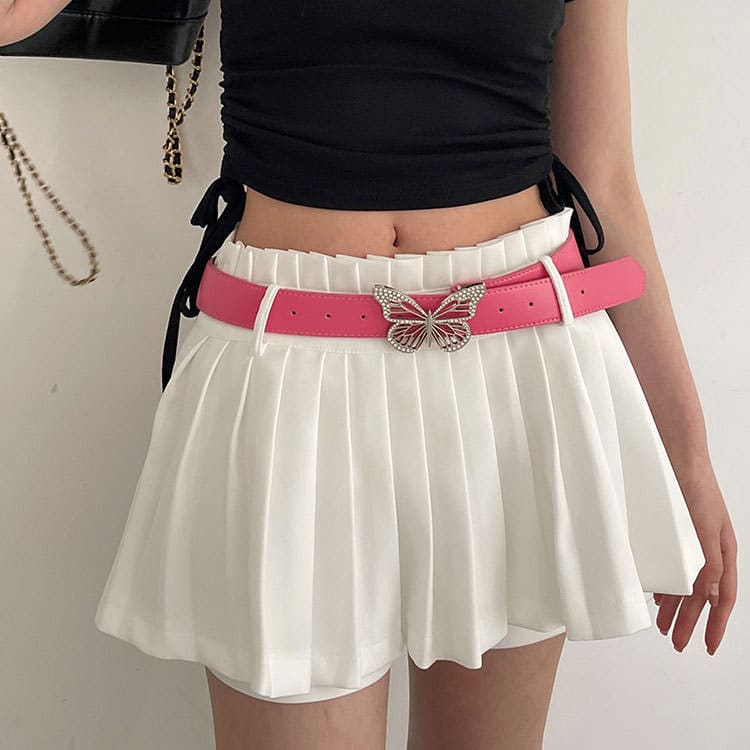 Butterfly Rhinestone Buckle Belt - Belts