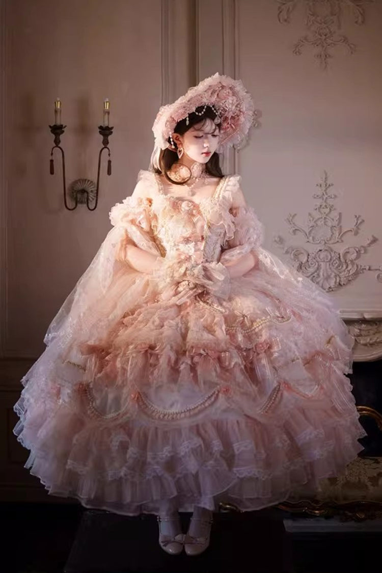 Runaway Princess Plus Size JSK with Hanayome Print & Pearls