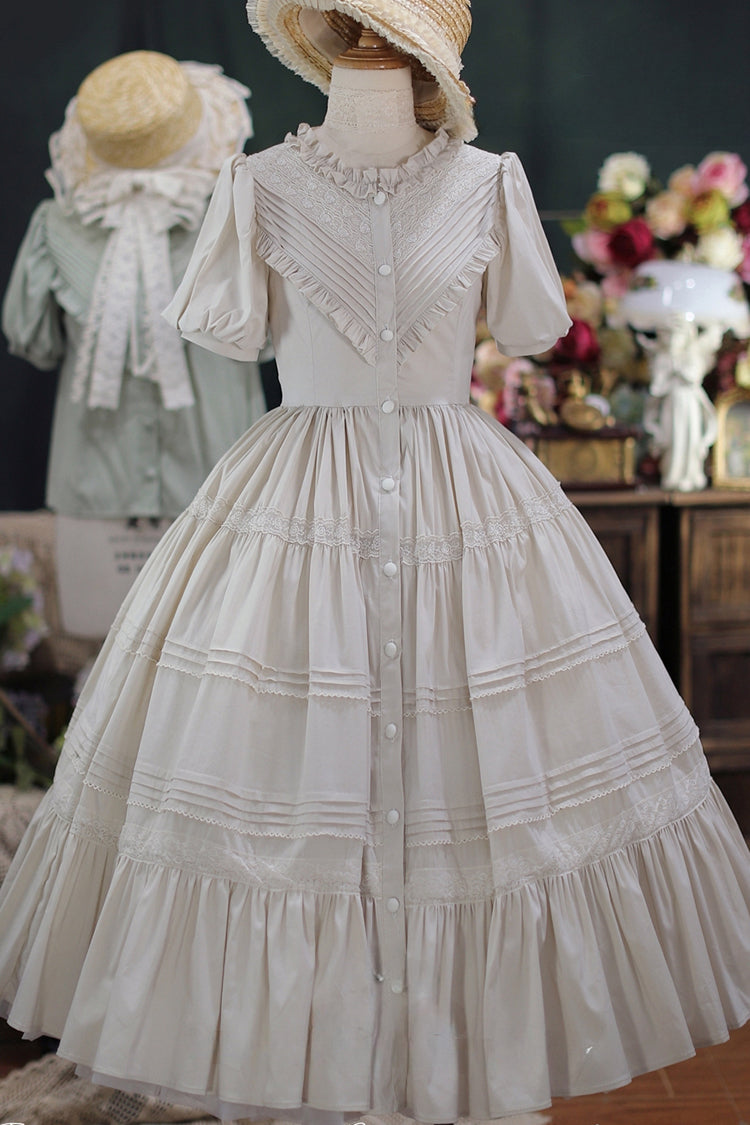 Elegant Round Neck Short-Sleeved Ruffled Sweet Lolita Dress