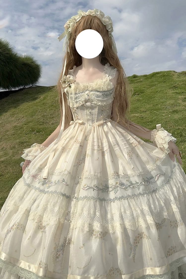 Princess Lolita JSK Dress with Lace and Embroidery