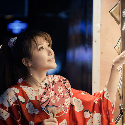 Aesthetic Cherry Blossoms Print Kimono Dress