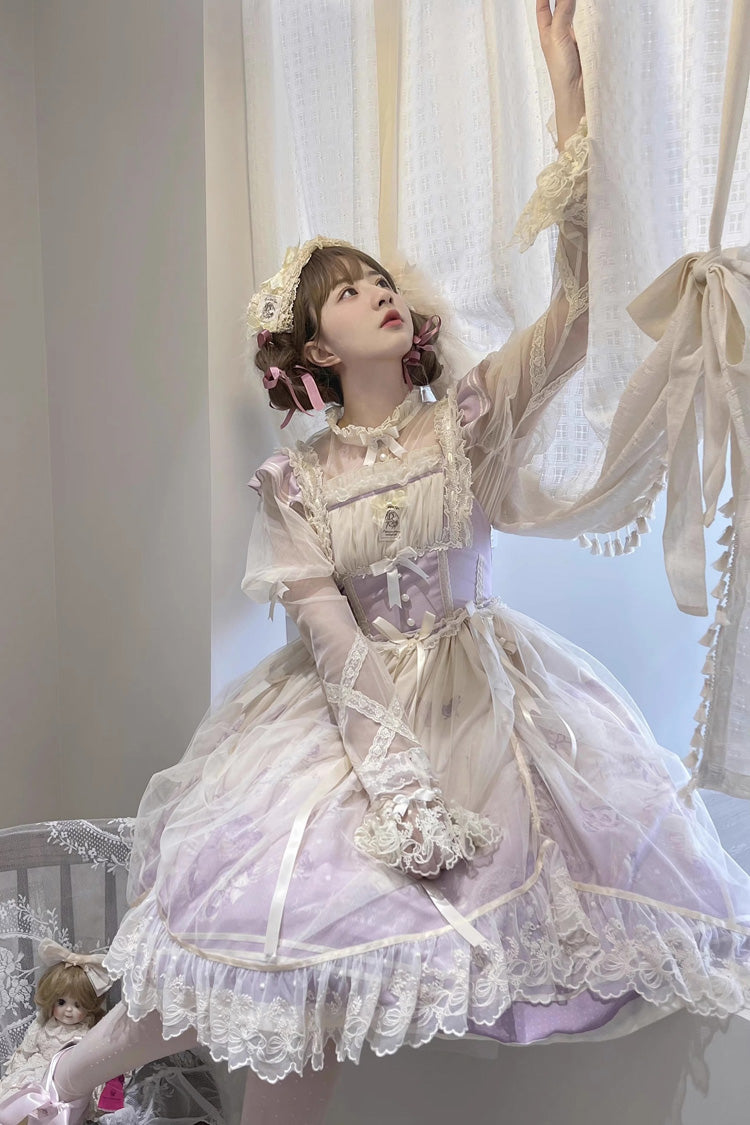 Dream Doll Sweet Lolita Ballet Rabbit Print Jsk Dress 2 Colors