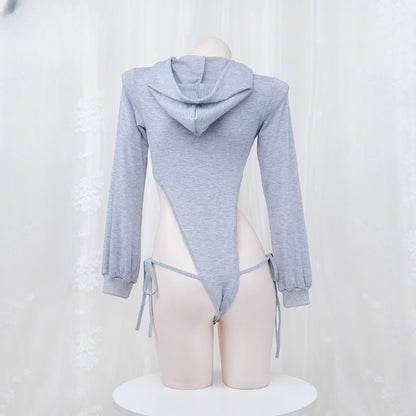 Cute Grey Hooded Bodysuit Sweater ON901 MK Kawaii Store