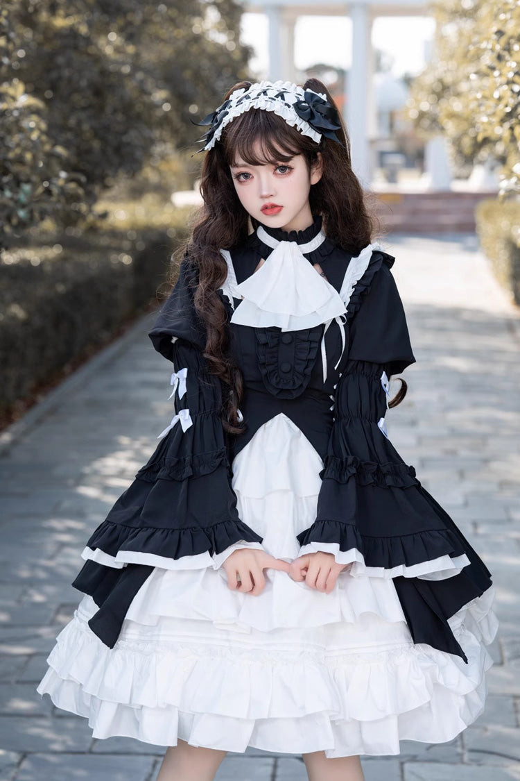 Noir Twilight Sorceress Cardigan Gown with Detachable Sleeves - Dark Lolita