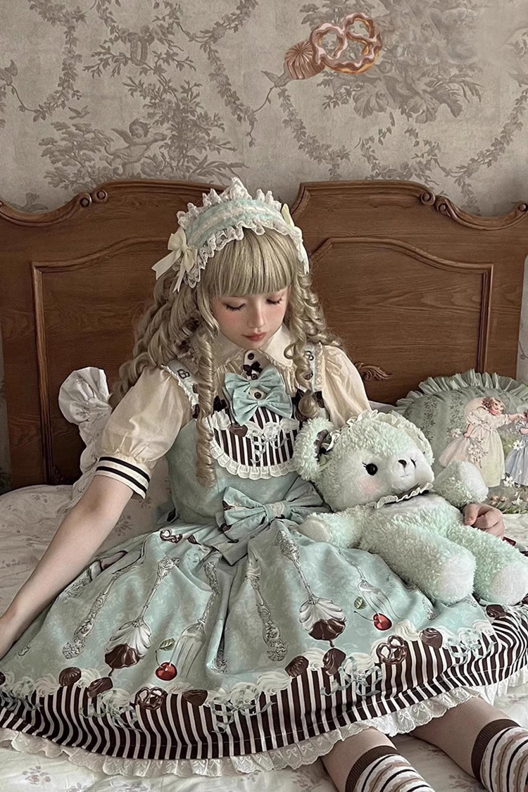 Sleeveless Bowknot Print Plus Size Sweet Lolita JSK