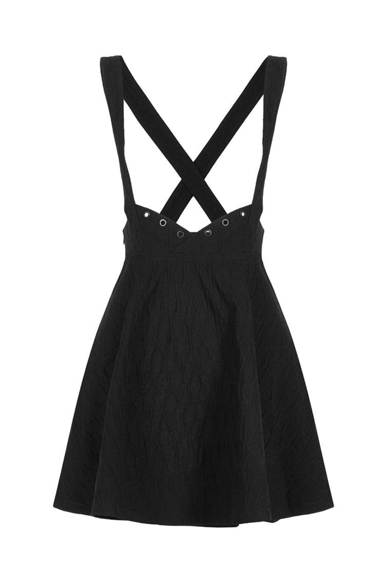 Gothic Future Metal Buttonhole Cat Ear Swing Hem Waist Skirt