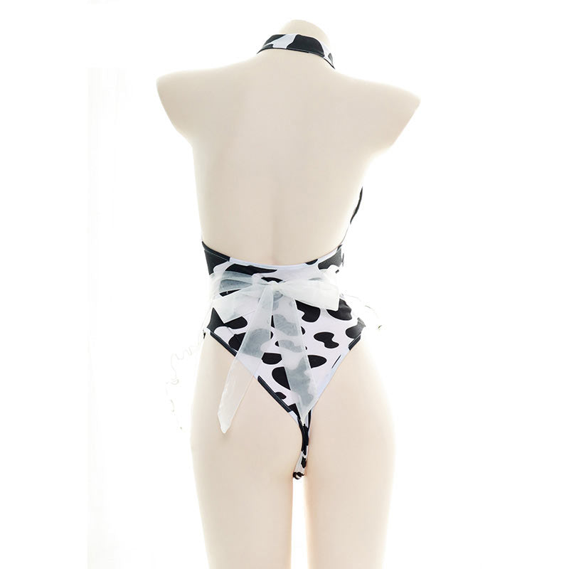 Cows Print Maid Apron Lingerie