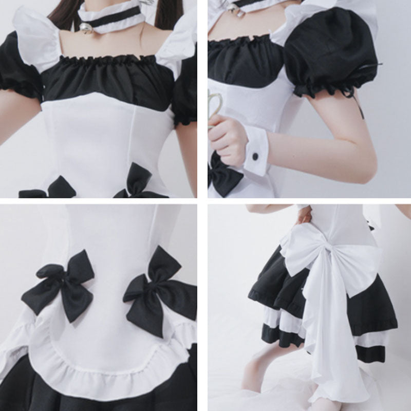 Princess Maid Bow Tie Costume Top Skirt Set