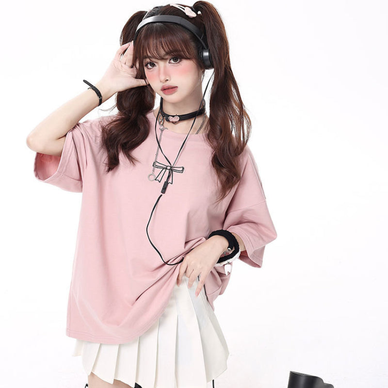 Bow Lace Ribbon Tshirt Matching Bestie Top - Lovesickdoe MK Kawaii Store