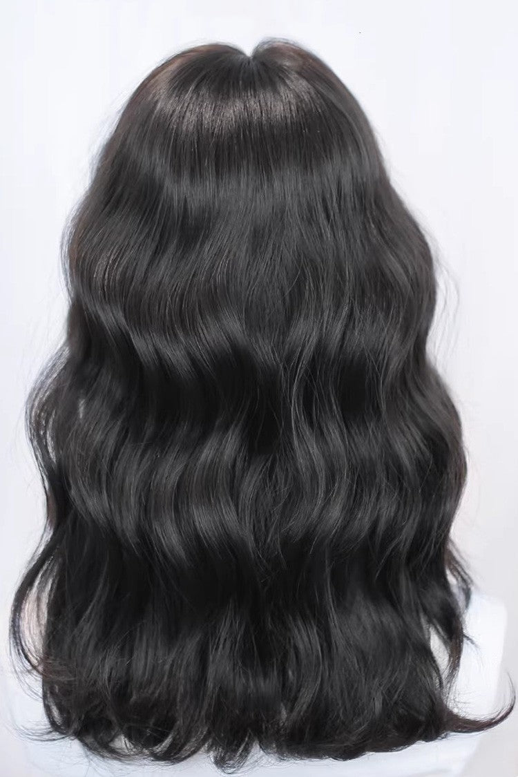 Clip-In Natural Black Curls Hairpiece Topper