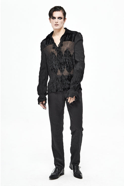 Men's Gothic Pants with Jacquard, Diagonal Pocket and Dimensional Webbing